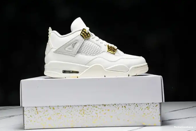 MaikeSneakers Gold Metallic Jordan 4 Retro AQ9129-170 0426